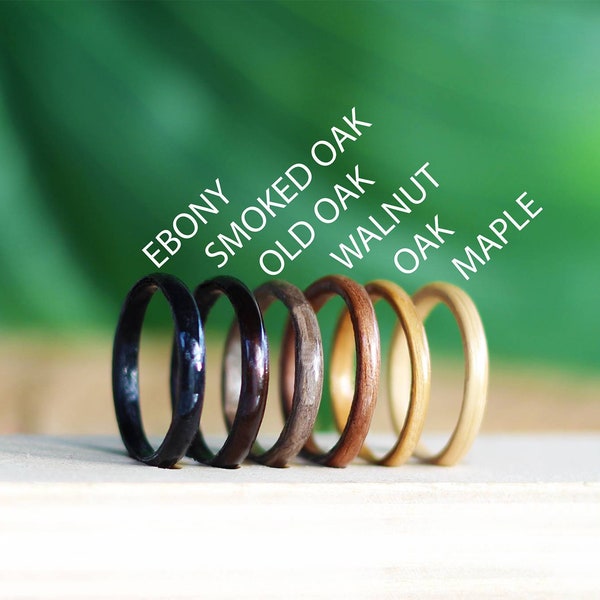 Stackable Wooden Ring, Handmade Wooden Ring