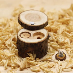 Unique Wooden Earrings Box, Log Earring Box, Round Earring Box, , Larch Wood Earring Box, Raw Earrings Box, Natural earrings Box,
