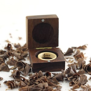 Unique Wooden Ring Box, Ring Box, Square Ring Box, Proposal Ring Box, Walnut Ring Box, Wedding Ring Box, Natural Ring Box,Unique Ring Box,