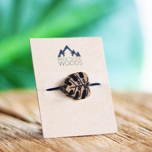 Wooden Monstera Deliciosa, Wooden Bracelet Gift, Friendship Bracelet, Walnut Bracelet, Monstera Leaf, Simple Jewelry, Engraved