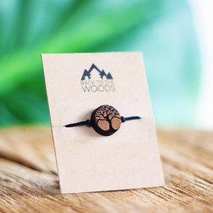 Wooden Tree Of Life Bracelet, Wooden Bracelet Gift, Friendship Bracelet, Walnut Bracelet, Tree Of Life, Simple Jewelry, Engraved