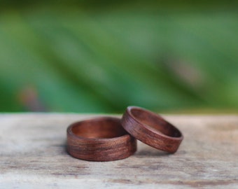 Walnut Wood Ring, Wooden Wedding Band