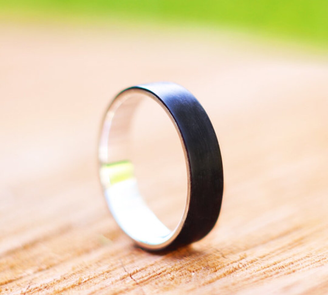 Wood Ring Silver Necklace