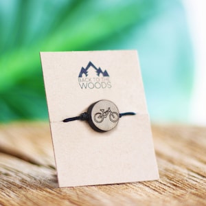 Wooden MTB Bike Bracelet, Wooden Bracelet Gift, Friendship Bracelet, Walnut Bracelet, Bicycle, Simple Jewelry, Engraved, MTB Bike