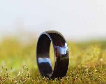 Wooden Ring Handmade From Smoked Oak Wood Unisex
