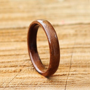 Wooden Ring Handmade From Walnut Wood Unisex 3mm, bentwood.