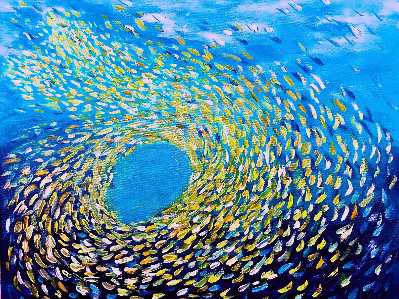 School of Fish Original Oil painting Extra Large wall art Etsy