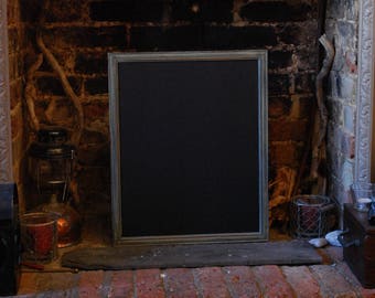 Vintage Large Picture Frame Upcycled into a Wedding Blackboard Chalkboard Noticeboard Kitchen Noticeboard In Grey. Back to School Days.