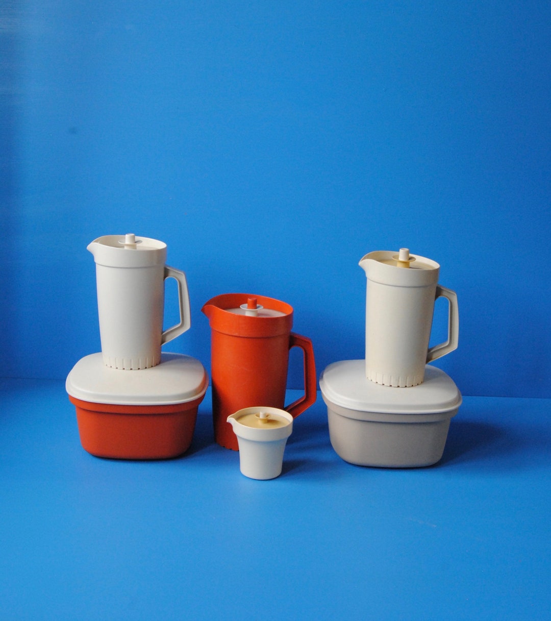 Vintage Tupperware Containers Microwave Steamer in Orange or Taupe and