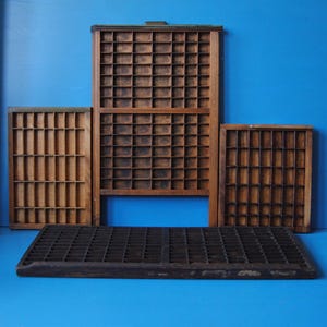 Vintage Letterpress Tray: Wooden Printer's Type Display Case