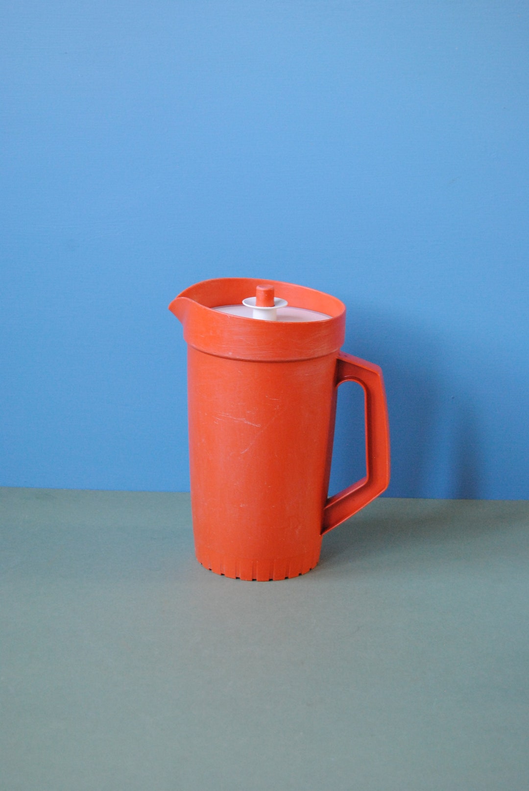 Vintage Orange Tupperware 874 Jug With Vacuum Sealed Lid Etsy