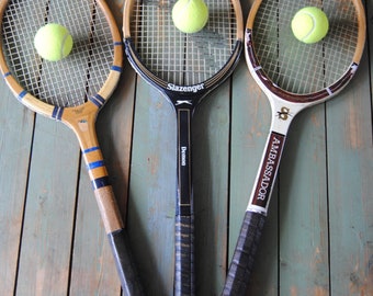 Vintage Retro Wooden Lawn Tennis Rackets for the Games Room or Trophy Room. By Dunlop or Slazenger