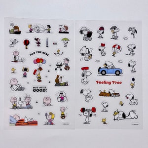 2 Peanuts Clear Stickers Assorted lot Official Licensed Snoopy