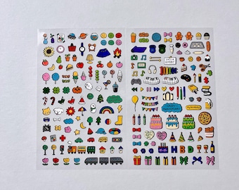 Lote surtido de 2 mini pegatinas temáticas diarias