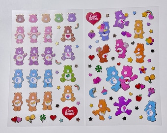 2 Care Bears Gold Line Stickers New Design Authentic Licensed