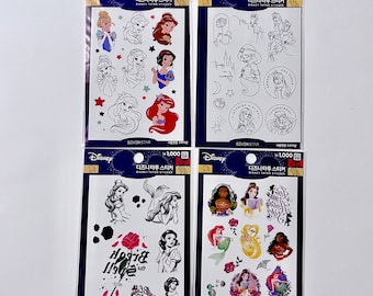 4 Disney Princess Temporary Tattoo Stickers