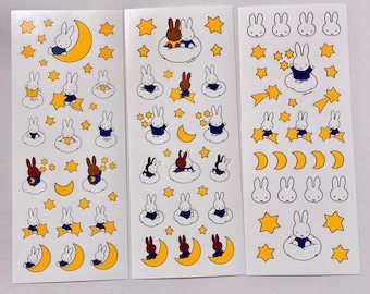 3 pegatinas de papel del personaje Miffy con licencia oficial azul