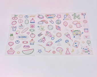 3 pegatinas de neón