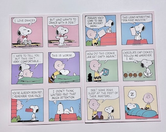 2 Peanuts Cartoon Strip Stickers Assorted lot Official Licensed Snoopy B