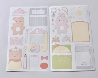 2 Bread Milk Animal Stickers Assorted lot