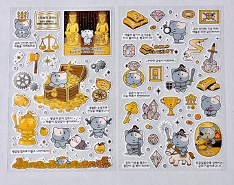 2 pegatinas de metal Saju Cuatro Pilares del Destino