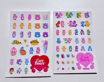 2 Care Bears Mini Stickers Assorted lot