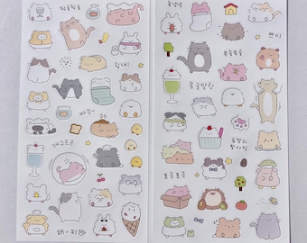 Lote surtido de 2 pegatinas con temática de gatos