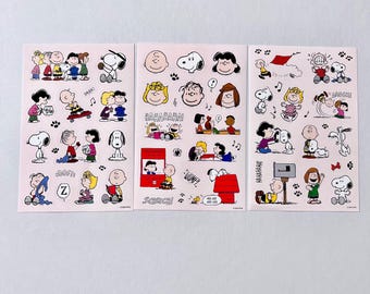 3 Peanuts  Stickers Assorted lot Official Licensed Snoopy with Friends