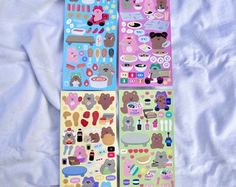 4 etiquetas engomadas del tema de la comida de entrega