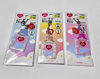 3 Care Bears Mini Photo Keyring Official Licensed NIP