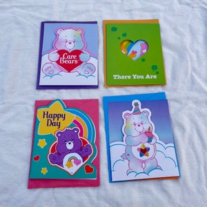 4 Care Bears cards lot official licensed New Design