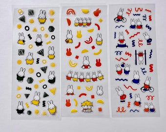 3 pegatinas transparentes de Miffy con licencia oficial