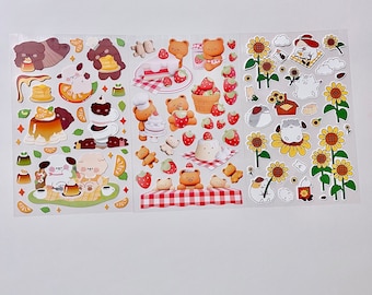 3 pegatinas de animales hámster cachorro perro oso