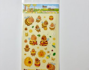 Pegatinas de abejas capibaras Beecapy