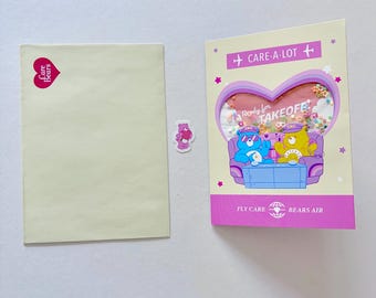 Care Bears Shaker Cards Envelopes lot official licensed New Design NIP