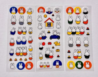 3 pegatinas transparentes del personaje Miffy con licencia oficial