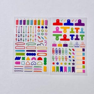 2 Paper Clips Binder Clips Stickers Assorted lot Color