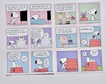 2 Peanuts Cartoon Strip Stickers Assorted lot Official Licensed Snoopy A