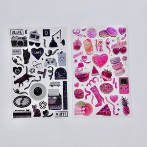 2 Glittery Objet Stickers