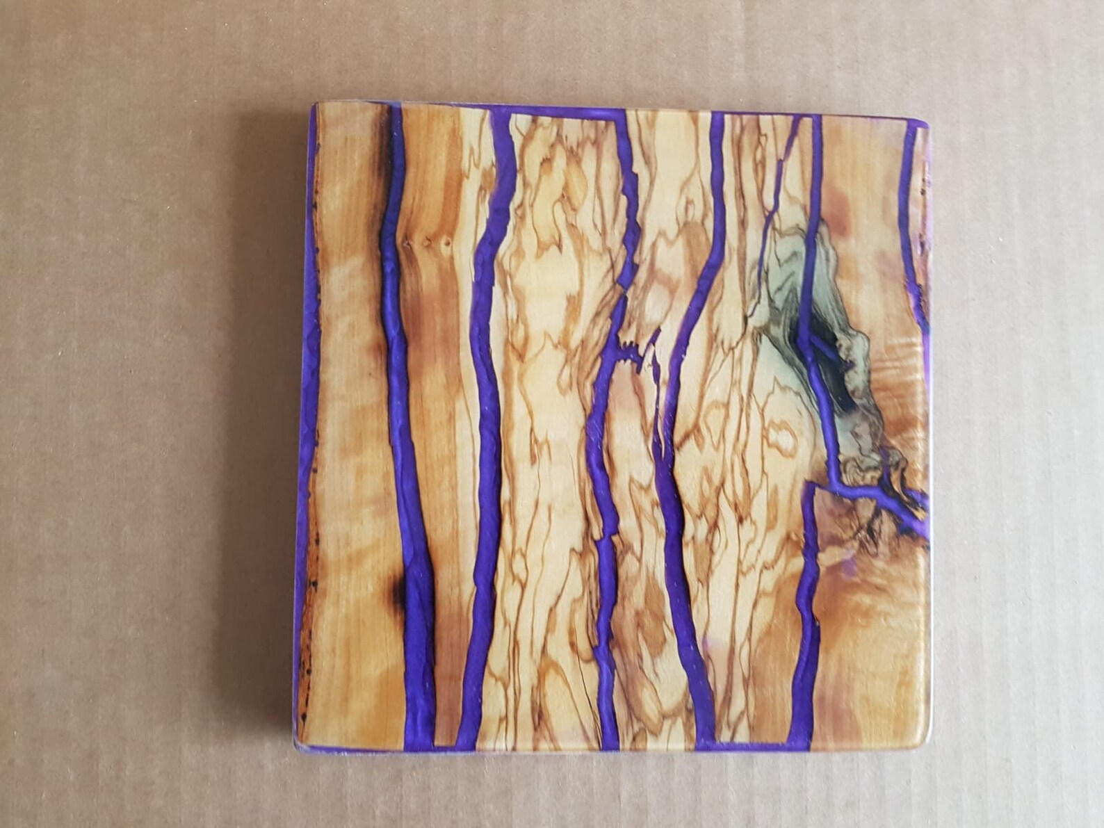 Wood and Resin Trivet Epoxy and Wood Trivet with Color Etsy