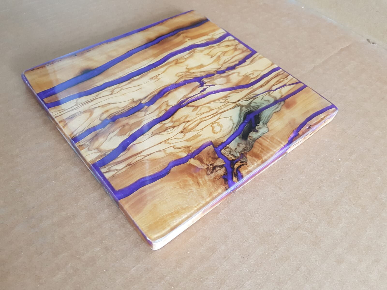 Wood and Resin Trivet Epoxy and Wood Trivet with Color Etsy