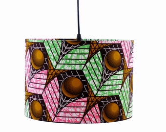 Geometric Lampshade, Wax Print Lamp Shade, Lampshade for table lamps, Lampshade for ceiling light