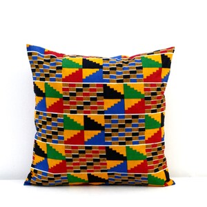 Kente Pillow Cover / African Throw Pillow Cover / Ankara Pillow Case / Cushion Pillow Cover image 2