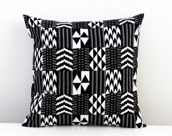 Monochrome Pillow Covers, Black and White Decorative Pillow Cover, African Throw Pillow Covers, Wax Print Cushion Covers