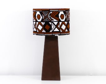 African Print Lampshade, Lampshade for Ceiling Lights, Drum Lampshade, Table Lampshade, Brown Aztec Lampshade