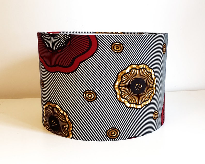 Wax Print Drum Lampshade, African Home Decor image 5