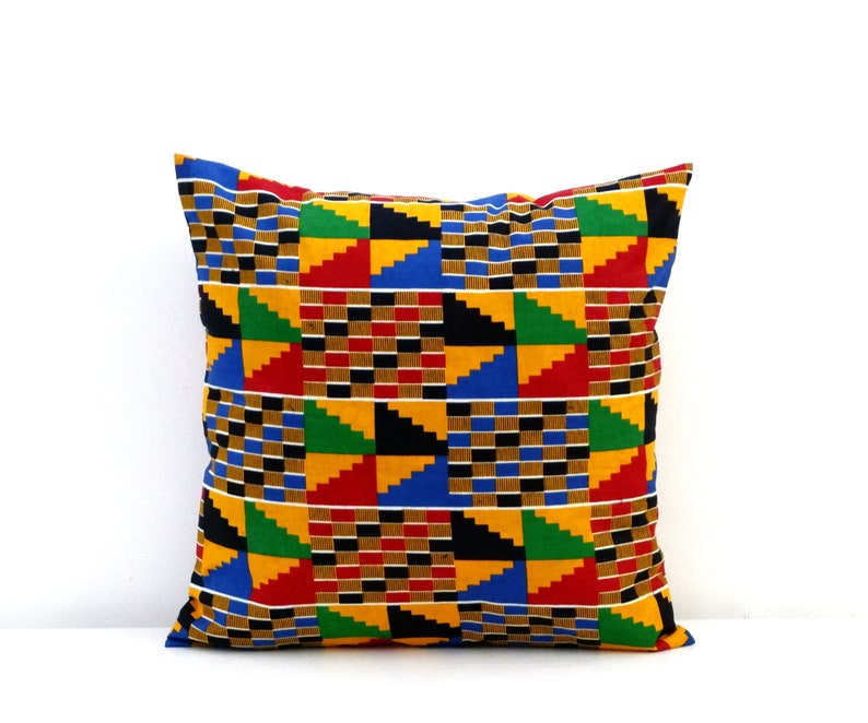 Kente Pillow Cover / African Throw Pillow Cover / Ankara Pillow Case / Cushion Pillow Cover image 2