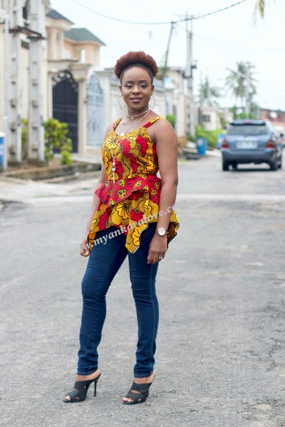 v neck ankara styles
