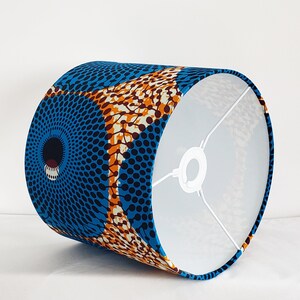 Blue Record Print Lampshade; African Lampshade, Lampshade table lamp