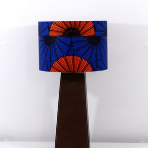 Wax Print Lamp Shade, Blue-Orange Lampshade, Pendant Lampshade, Orange Slice Lampshade image 2